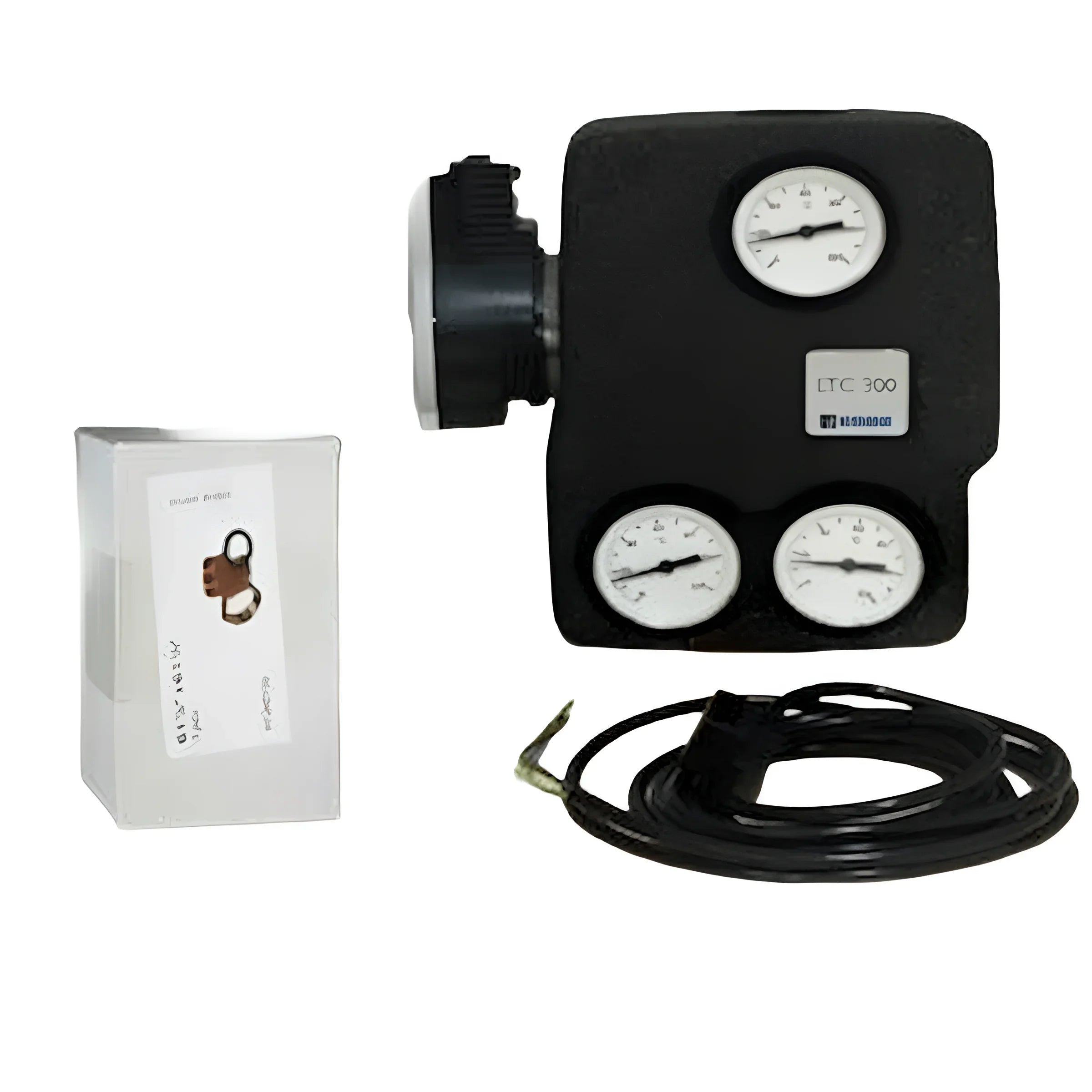 Schwarzer Steuerkasten mit Anzeigen und Verkabelung für ESBE LTC361 60°C Ladeventileinheit