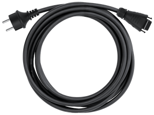 Gekrümmtes schwarzes Stromkabel für Warmwasser mit Photovoltaik Heizstab