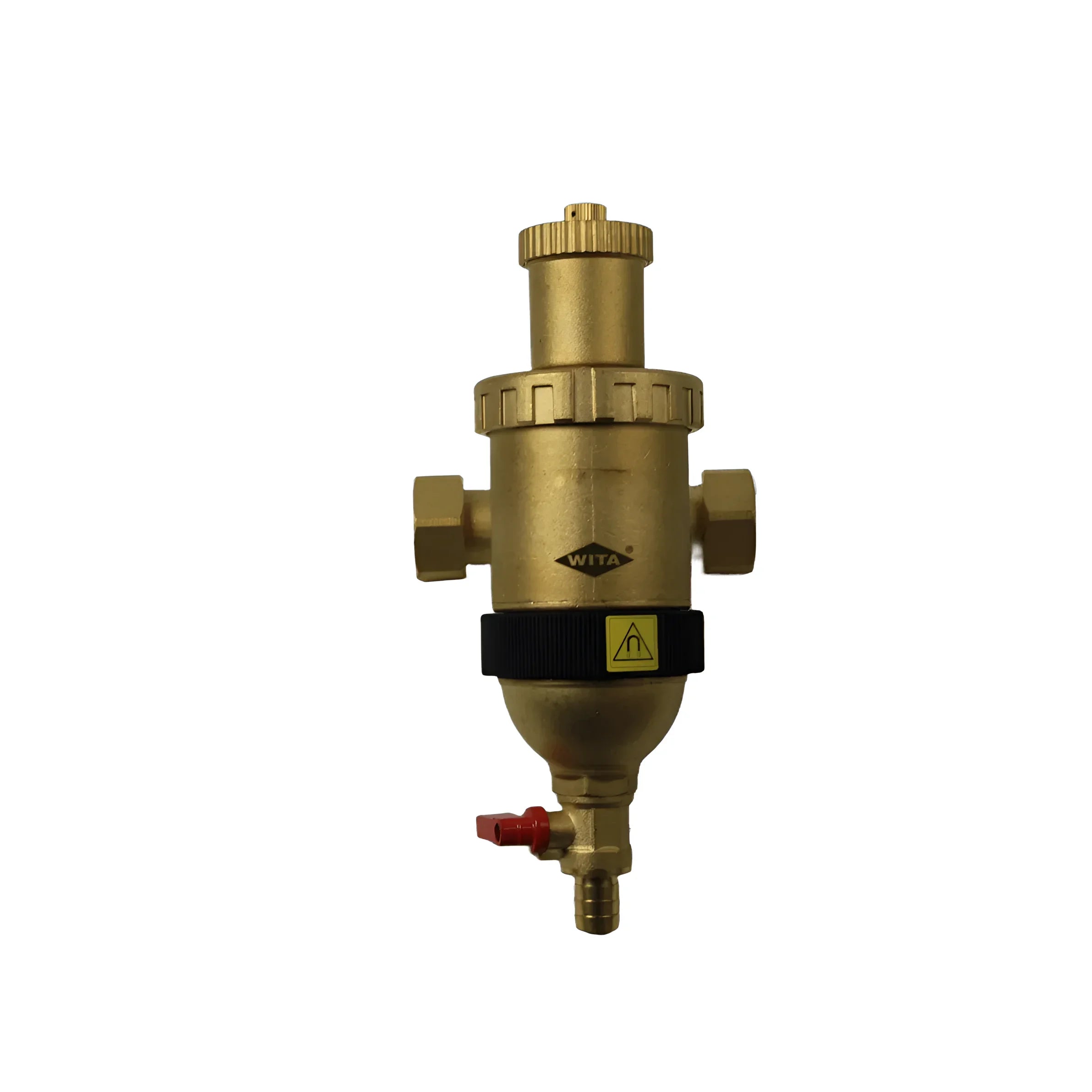 Brassener Magnet-Filter mit rotem Ventil für Heizungsanlage Wita Trap Magnet-Filter