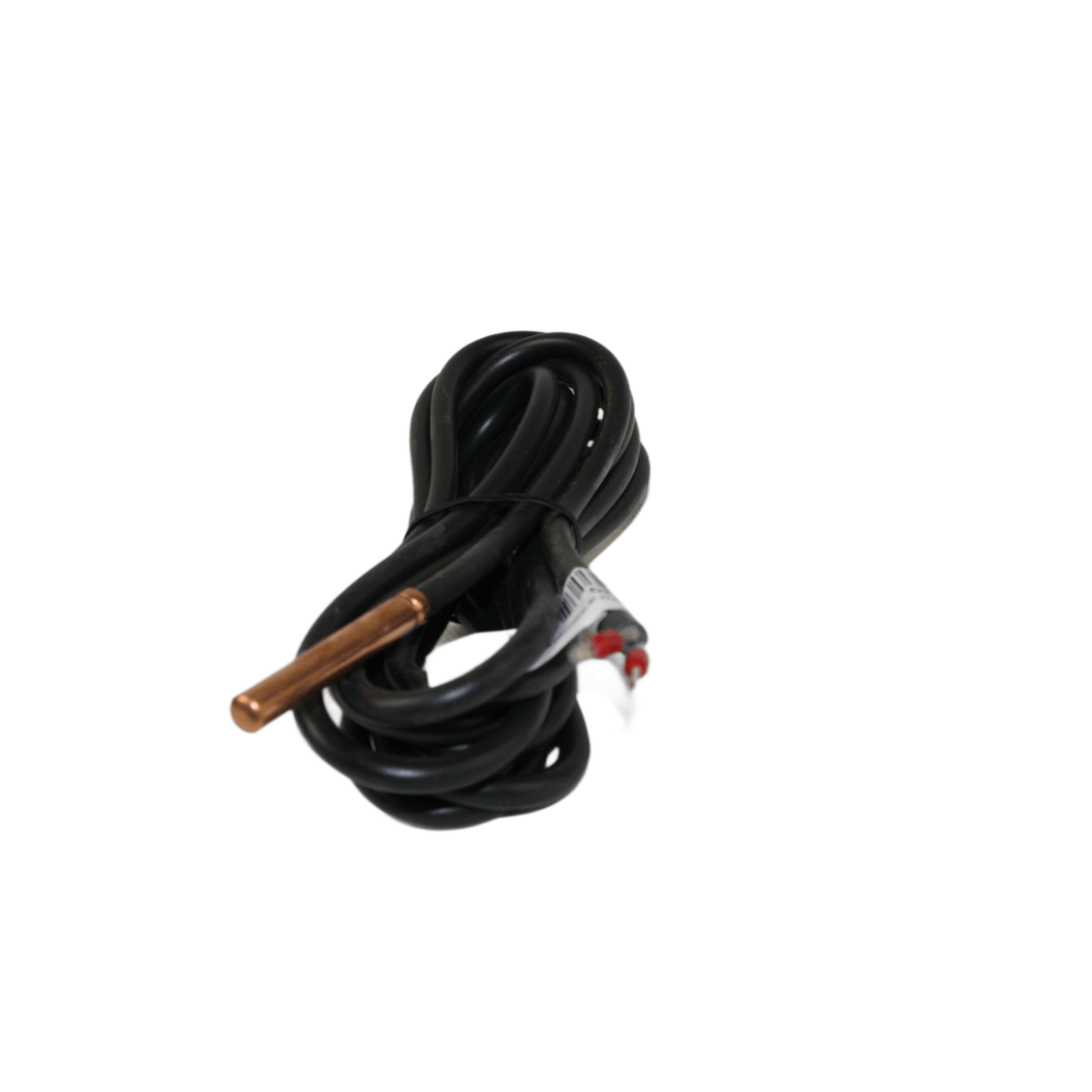 Schwarzes Kabel mit Kupfersensor für Attack Kesselfühler KTY 2m für DPX-Profi und SLX-Profi