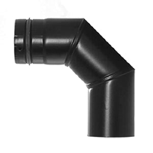 Rauchrohr für Pelletöfen, 90° Bogen, aus Stahl, Ø 80 mm, ideal zum Anschluss an den Schornstein 🔥🛠️.