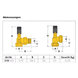 Regulowany zawór nadmiarowy różnicy ciśnień ze skalą stopni