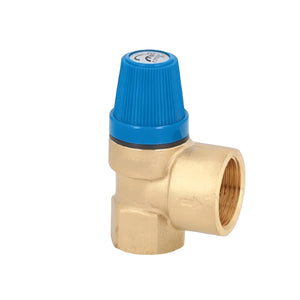 Brassdruckminderventil mit blauer Einstellknopfe für Warmwasserspeicher 100L, Sicherheitslösung