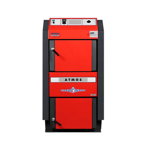 Energieeffizienz-Etikett Heizkessel 🌲 Atmos GS 32, max. Wirkungsgrad 87,1%. Robuste Bauweise mit modernem Design.