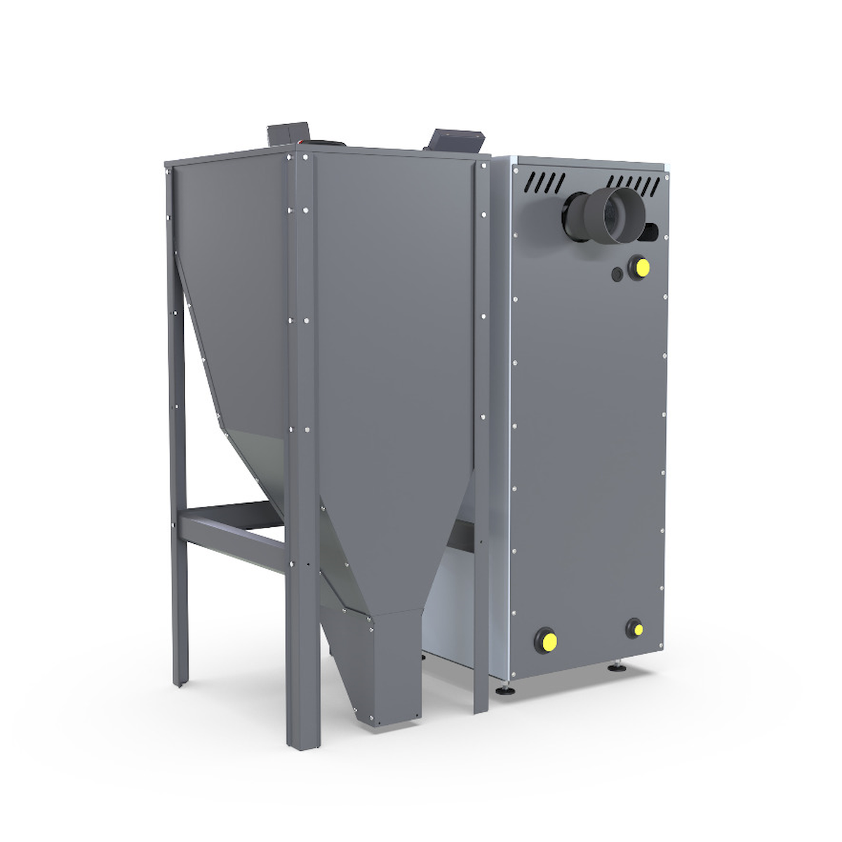 Graue industrielle Maschine für Pelletkessel NEXTPELL+ 20 kW effizientes Heizen