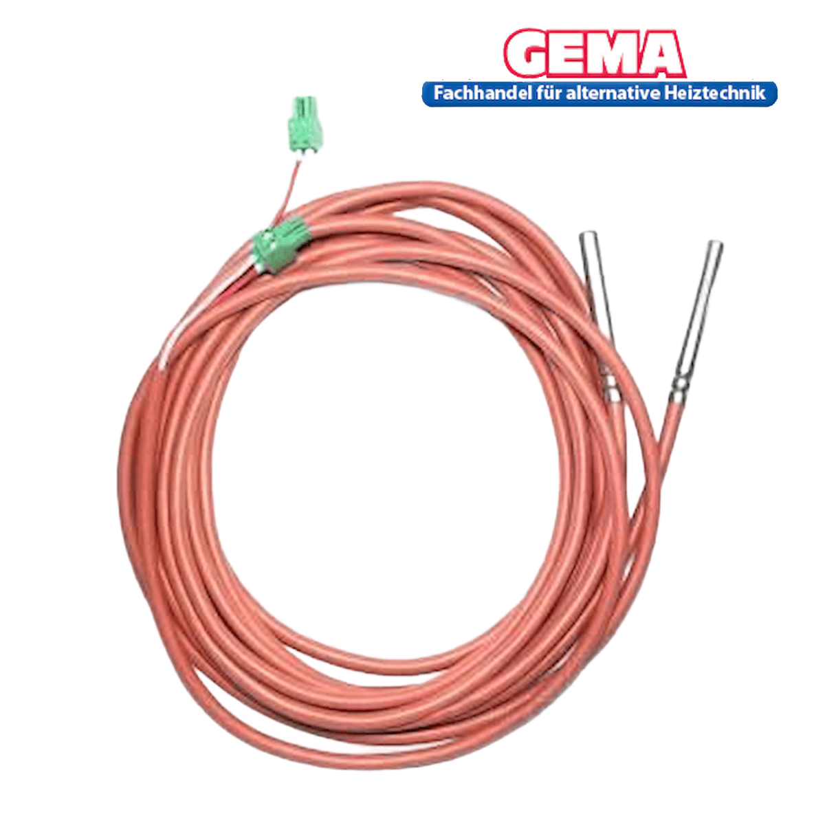 Attack Speicherfühler-Set mit 2 PT1000 Temperaturfühlern 🌡️ für Kessel 🏠. Lieferumfang: 2m Kabel und Platinenstecker.