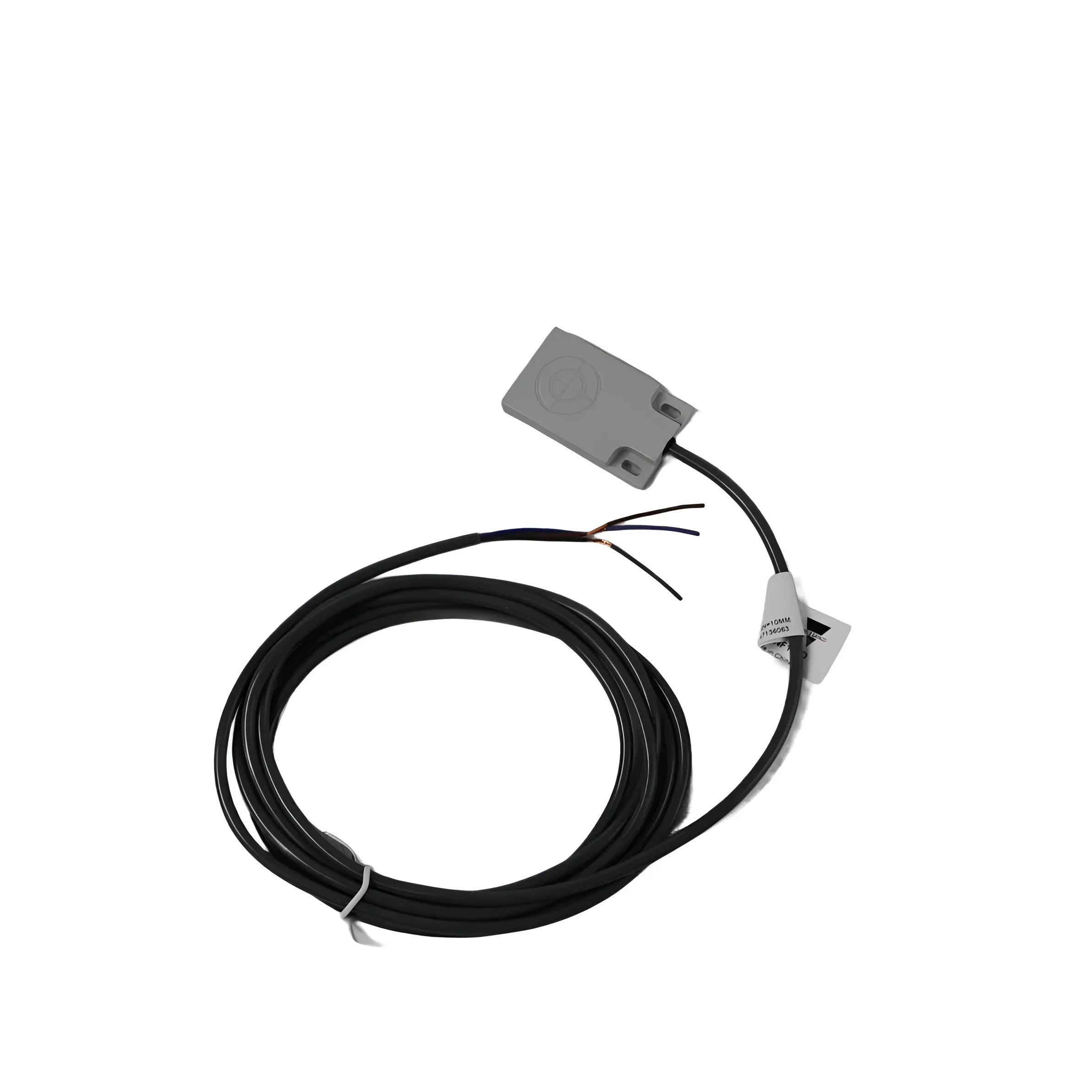 Grauer Sensor mit schwarzem Kabel für Attack Wood&Pellet Pelletfüllstandsensor 50x30x7mm
