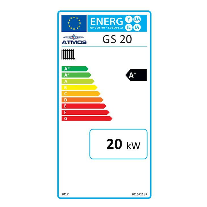 Kaminpanna Atmos - GS Vedgassare 20 kW Fast bränsle