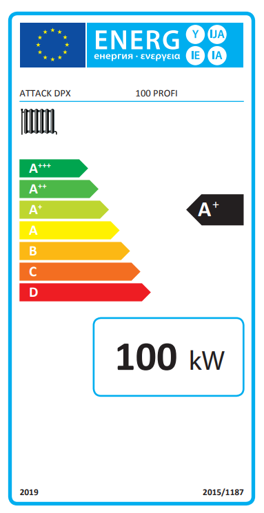 träförgasningspanna Attack DPX 100 Profi 100 kW ved