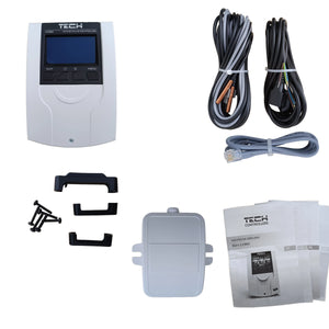 TECH i-1 CWU šildymo kontūro valdiklis kompensuojamas oro sąlygomis – maišymo vožtuvas + karšto vandens siurblys