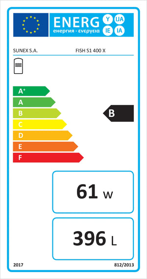 Energieeffizienzlabel für den Warmwasserspeicher Fish S1 X, geeignet für brauchwasserspeicher fish und s235jr