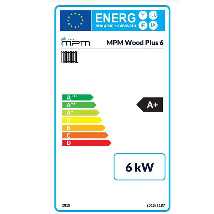 MPM DS Wood Plus 6 kW Fastbränslepanna / Naturluftpanna