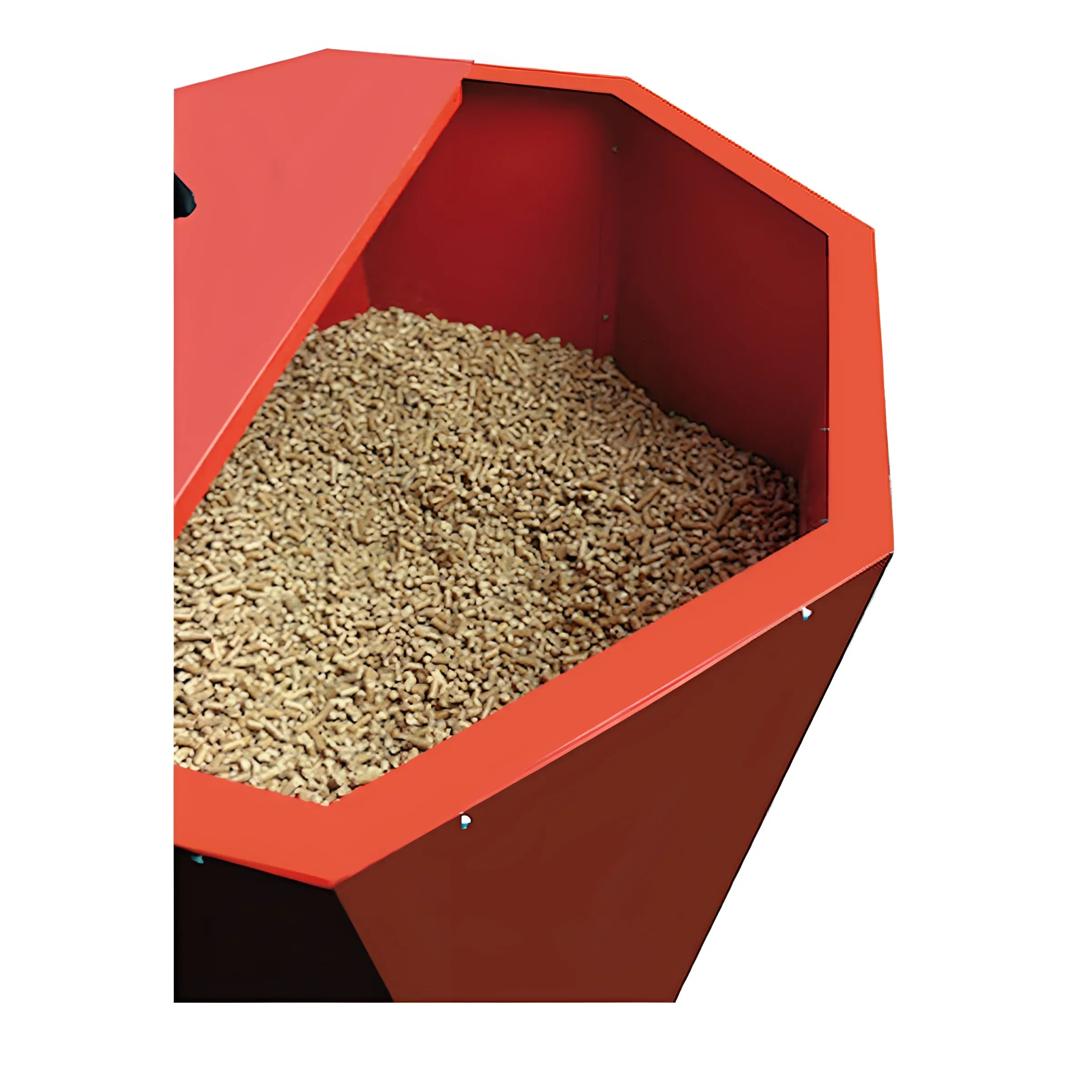 Red Hopper mit Pellets für Atmos Pelletsilo, durchdachte Lösung in kompakter Bauweise