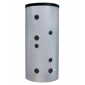 Bild eines hohen, zylindrischen Fish S1 X Warmwasserspeicher aus S235JR Stahl