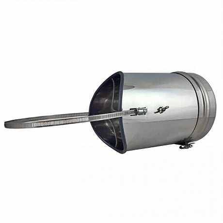 Zugbegrenzer Edelstahl Universal mit Rauchrohradapter und Dichtlippe.