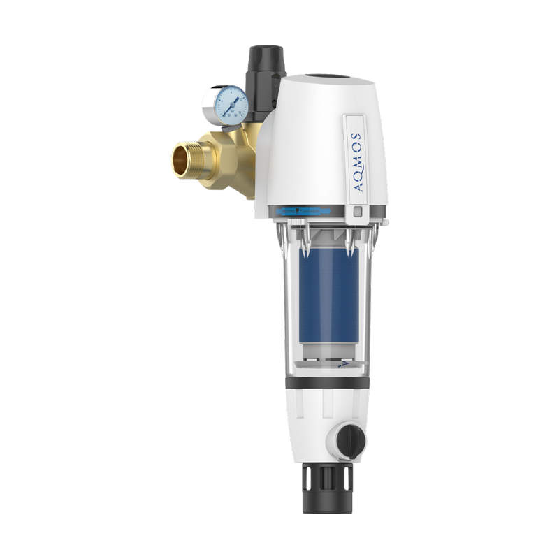 Rückspülfilter AQMOS 1 Zoll mit Druckminderer und Manometer
