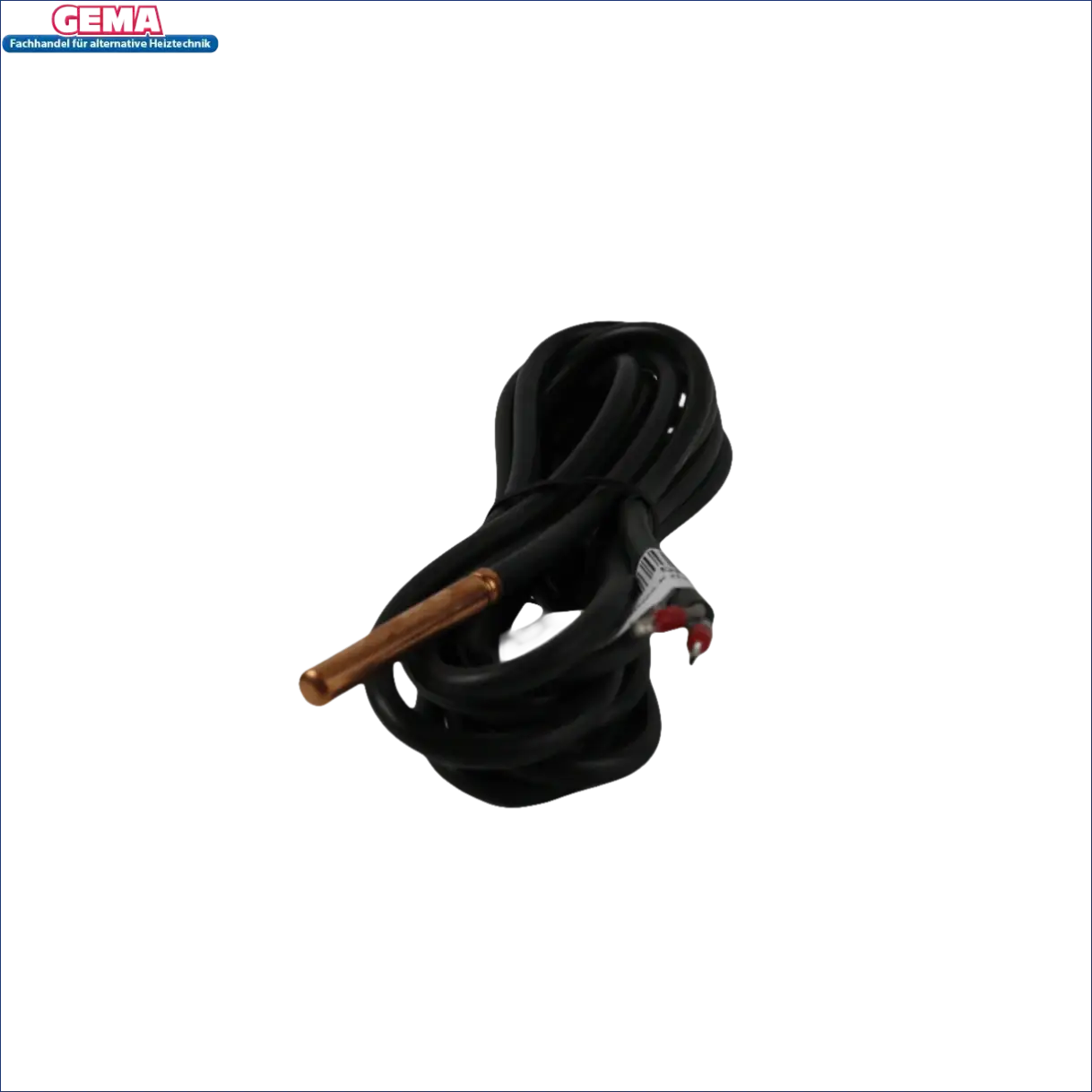 Schwarzes Kabel mit Kupfersensor für Attack Kesselfühler KTY, Profi-Kesseltechnik