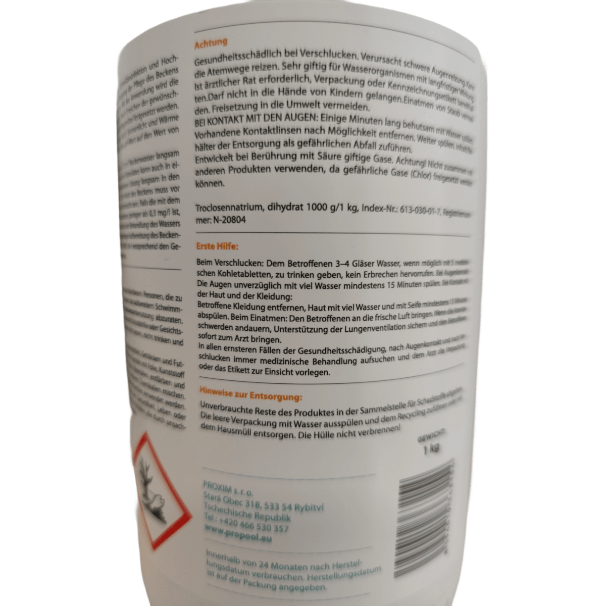Chlorgranulat 1 kg – Effiziente Wasserdesinfektion Poolwasserpflege - GEMA Shop