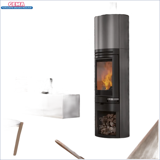 Modischer grauer Holzofen Edilkamin Tally S Evo 9,1 kW für stilvolle Wärme