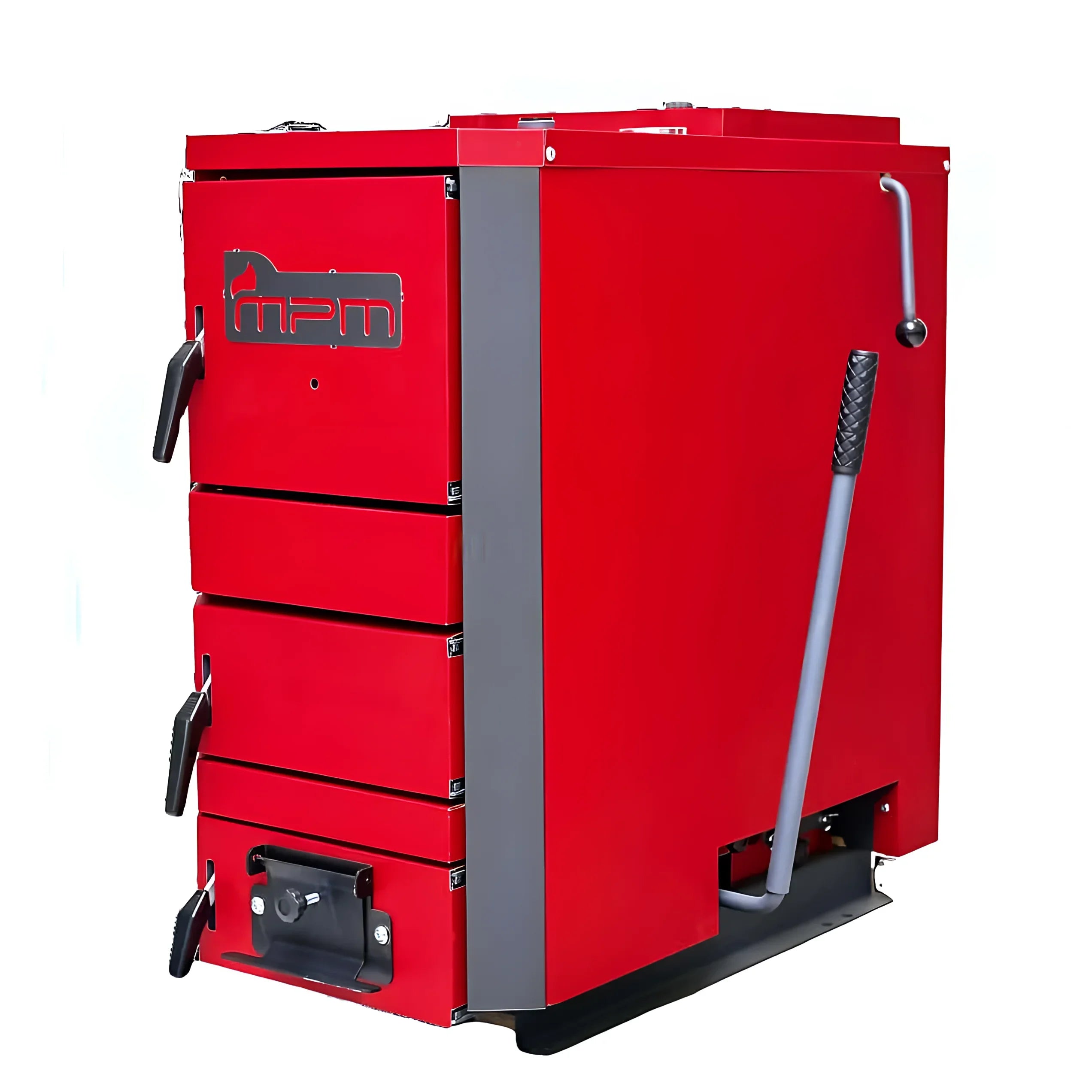 Roter festbrennstoffkessel mit Hebeln für MPM Wood Plus 18 kW Heizsystem