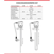 Elektro - Värmestav INCOLOY 825 2 | 3 kW - GEMA Shop