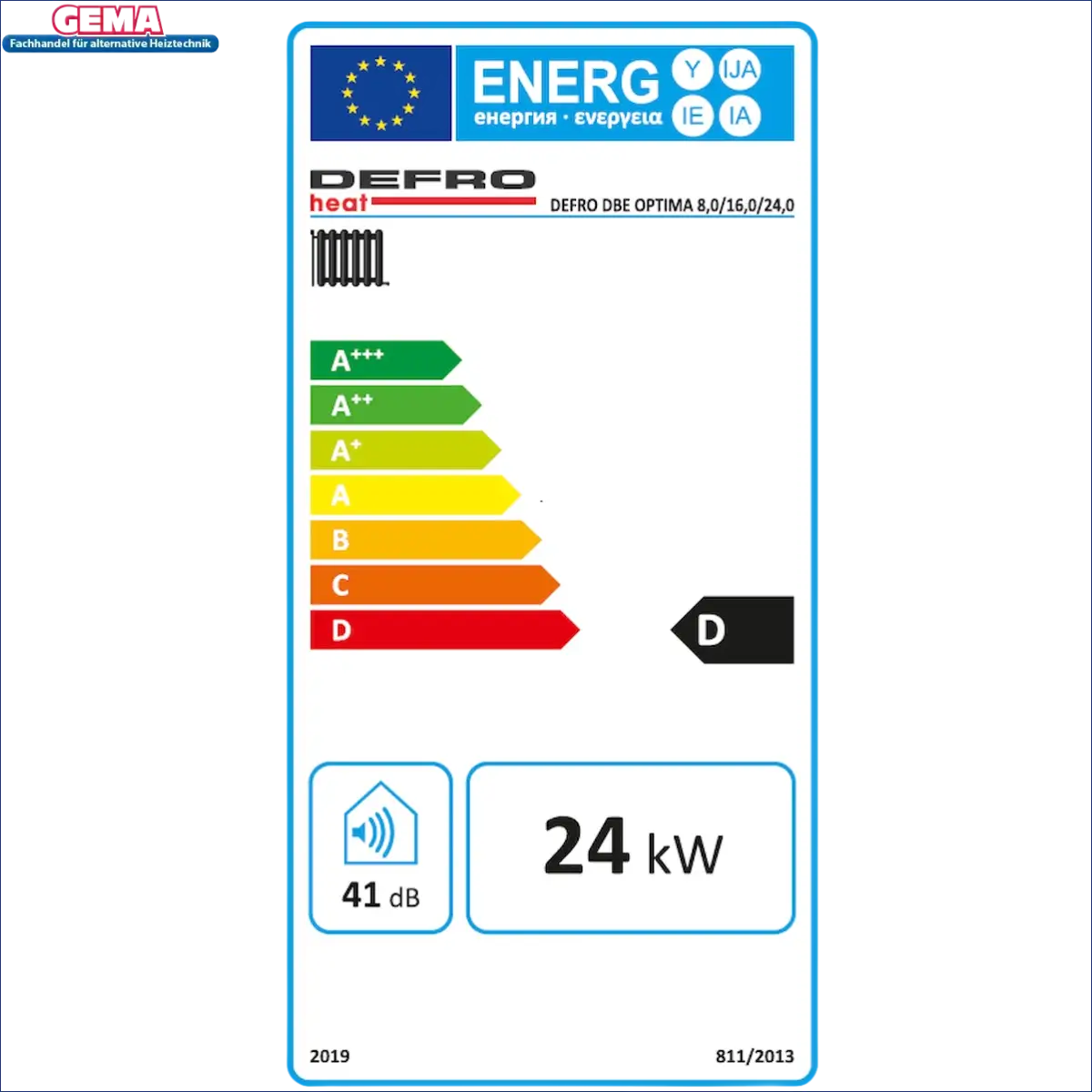 Energieeffizienz-Label für Elektrotherme Elektroheizung mit innovativen Funktionen, 1px solid
