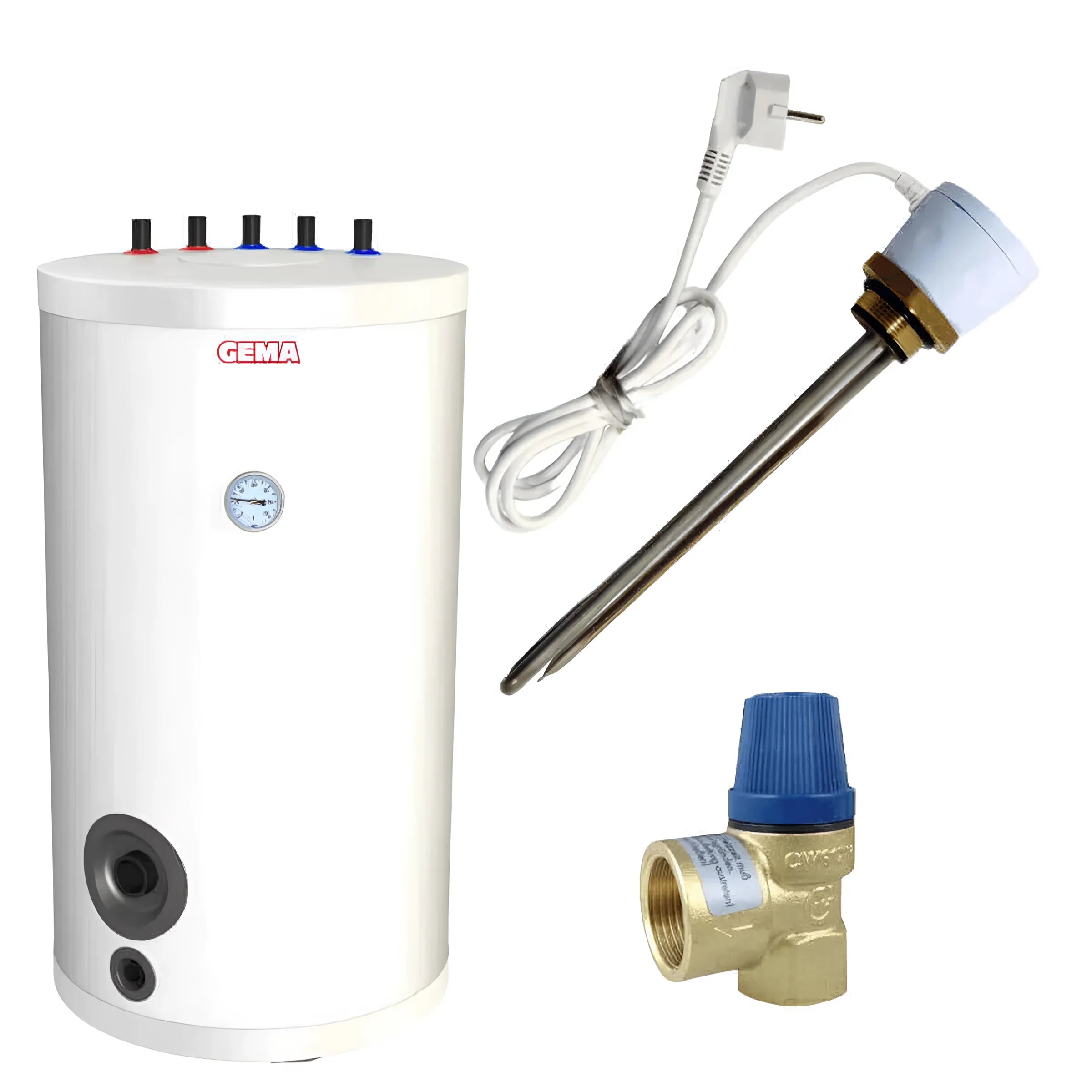 Warmwasserspeicher 100 Liter mit Heizstab und Ventil für effiziente Warmwasserbereitung