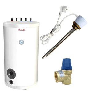 Warmwasserspeicher 100 Liter mit Heizstab und Ventil für effiziente Warmwasserbereitung