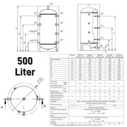Värmvattenbuffert 500 liter - GEMA Shop