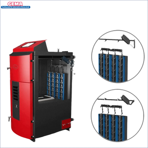 Rotes und schwarzes Heizungssystem des Holzvergaser Attack SLX Lambda Touch 30 kW