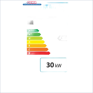 Energieeffizienzlabel für Heizgerät Holzvergaser Attack SLX Lambda Touch 30 kW