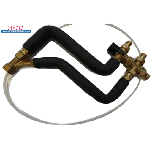 Brass fittings with insulated black tubing for LK 551 Lanzenventil HydroKit HWC