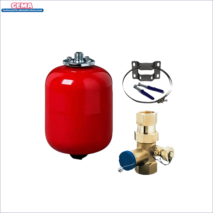 Plumbing expansion tank and valve kit for Moderne Holzvergaserheizung mit hoher Effizienz