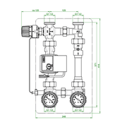 Oventrop Kessel Rücklaufanhebung RTA DN 25 (1") med pump 180 mm Wilo Para - GEMA Shop