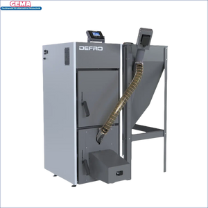 Grauer und weißer Pelletkessel NEXTPELL+ 20 kW mit Hopper, langlebig, technische Daten