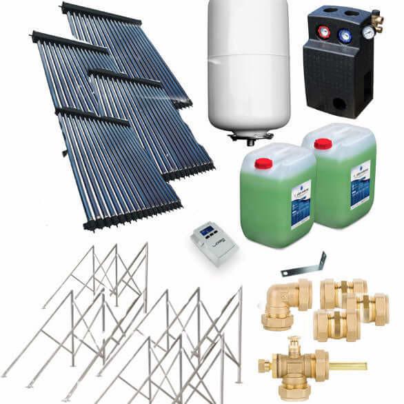Solarpaket Rörkollektor HP22 Platt tak 14,44 m² - GEMA Shop
