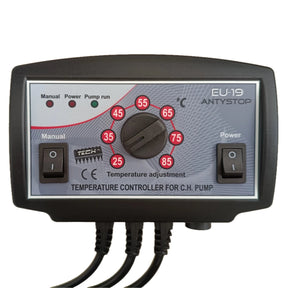 TECH EU-19 Pumpensteuerung für Heizkreispumpe Zentralheizung mit Temperaturregler und Antistopp-Funktion.