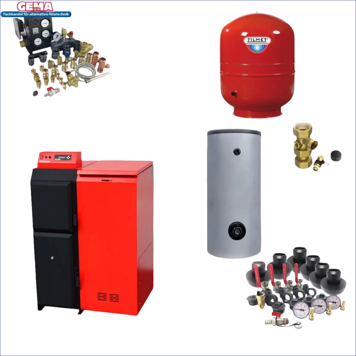 Heizungssystem-Komponenten des Thermoflux 25/135 plus Solarpaket III 7,17 m²