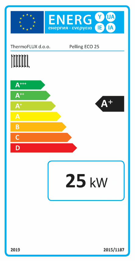 ThermoFlux Pelling ECO 25 kW pelletpanna med 135 kg pelletbehållare - GEMA Shop
