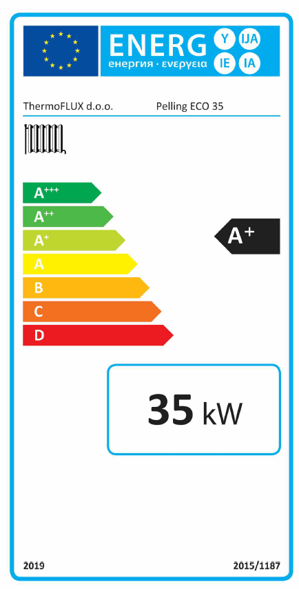 Thermoflux Pelling ECO 35 kW pelletpanna med 150 kg pelletbehållare - GEMA Shop