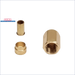Set of three brass fittings including a nut and two adapters, used for plumbing and HVAC applications.