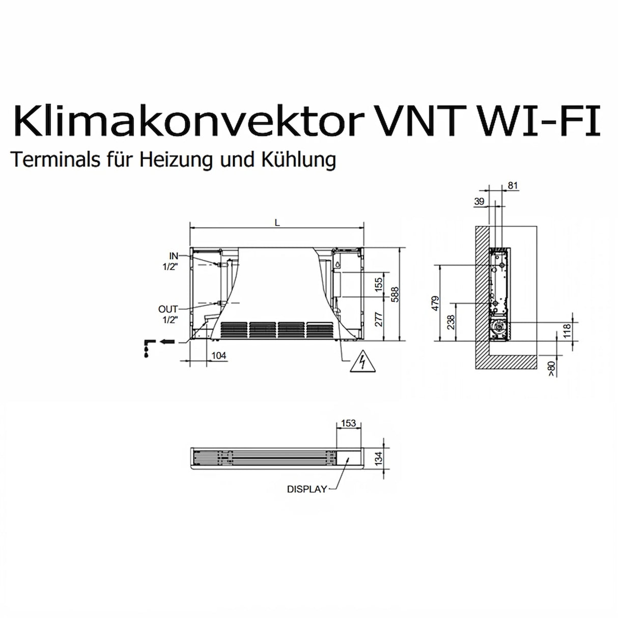 Wärmepumpenheizkörper - Gebläsekonvektor - Klimakonvektor VNT WI - FI - GEMA Shop